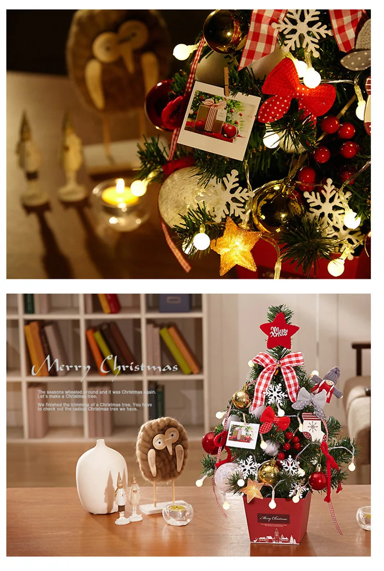 High Quality Christmas Tree Package 50cm Desktop Small Mini Decorative Christmas Tree Decoration Gift Box Christmas Decorations QW109 (3)