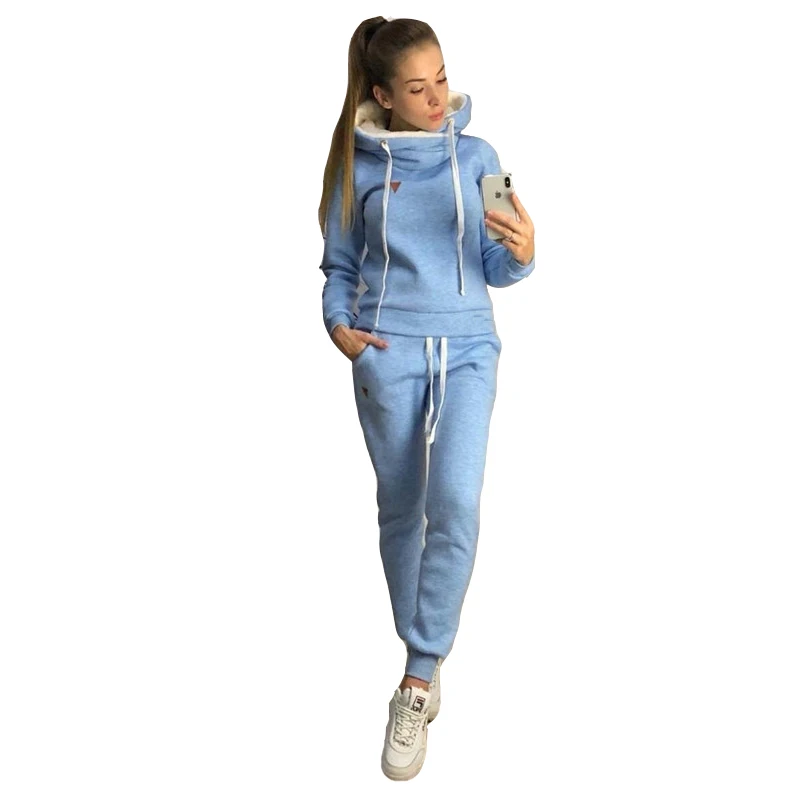 Set Women 2 Pieces Outfits Hoodies Sweatshirt Trouser Suits Tracksuit Female Winter Clothes Women pant suits for older ladies