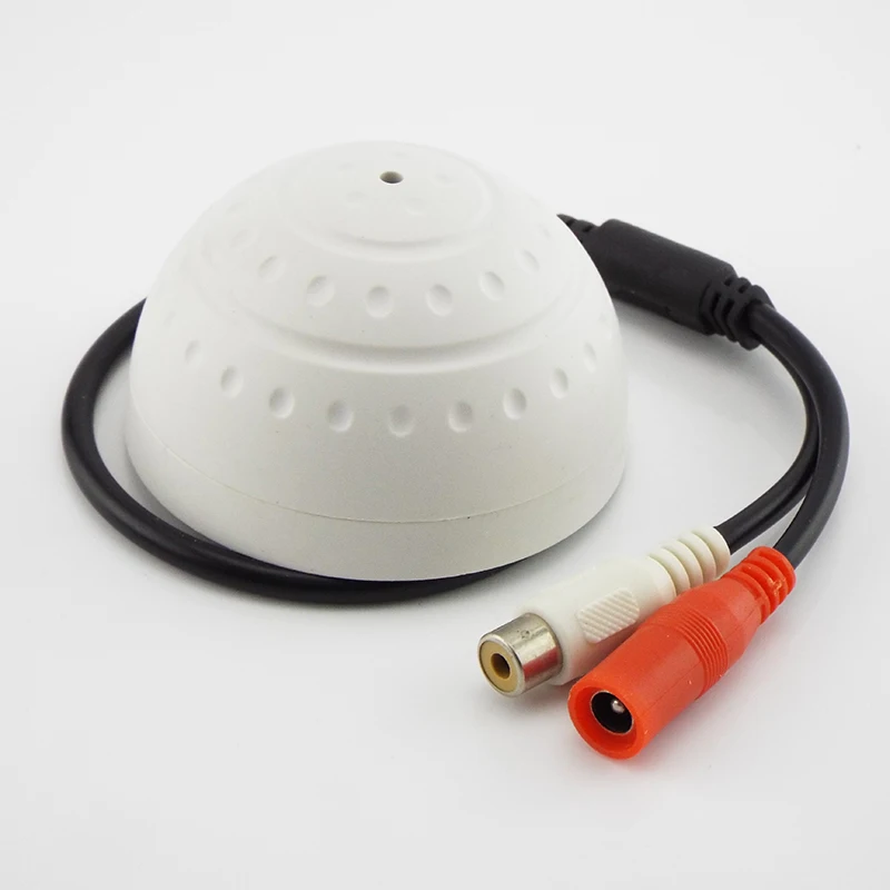 Microphone Sound Monitor DC 9V-12V RCA Female Audio Monitoring MIC Sound Pickup Microphone for CCTV Camera Surveillance Security IP Camera Voice Monitor