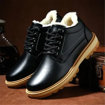 

2020 Men Boots Lightweight Autumn Winter Shoes Lace up Casual Winter Leather boots Slip On Man Ankle Winter Boots sizes 39-44
