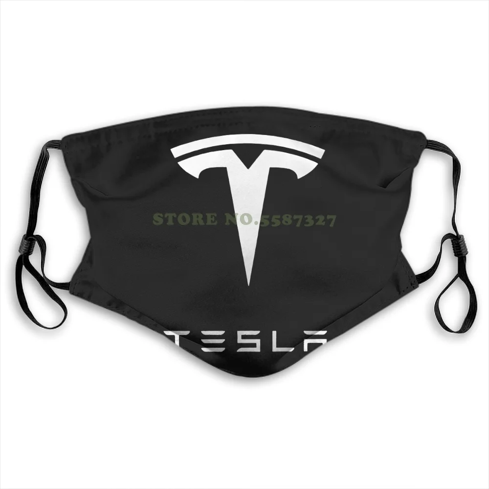 

Черные модные смешные многоразовые маски с логотипом Tesla