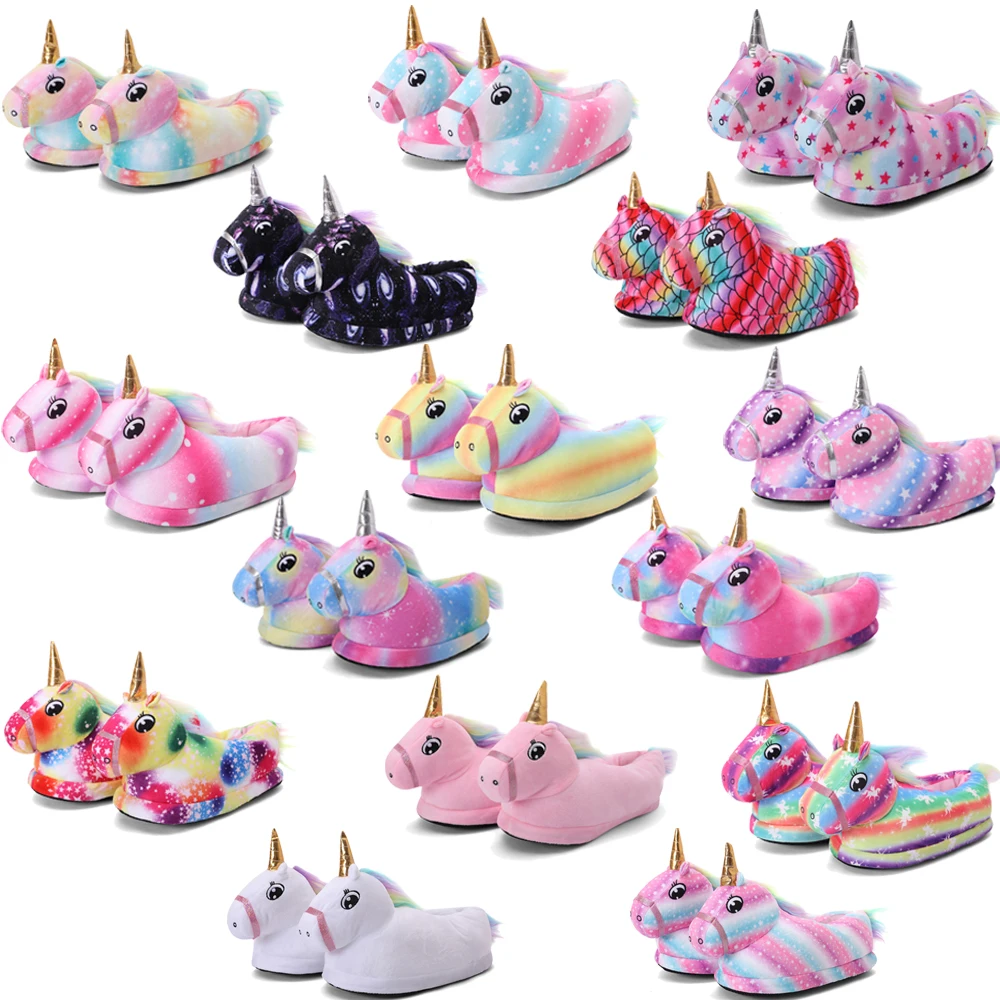 Kigurumi-Pijama de unicornio para niños, zapatillas de unicornio, zapatos infantiles para niñas, zapatillas de Panda