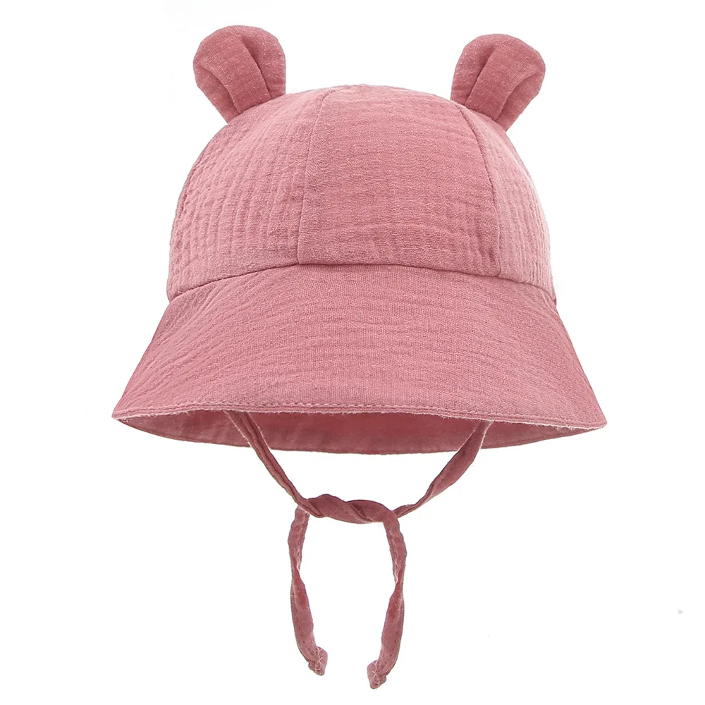 Spring Autumn Solid Color Soft Baby Bucket Hat Cotton Fisherman Hats Kids Summer Toddler Boys Girls Panama Sun Cap 2021 New boots baby accessories	