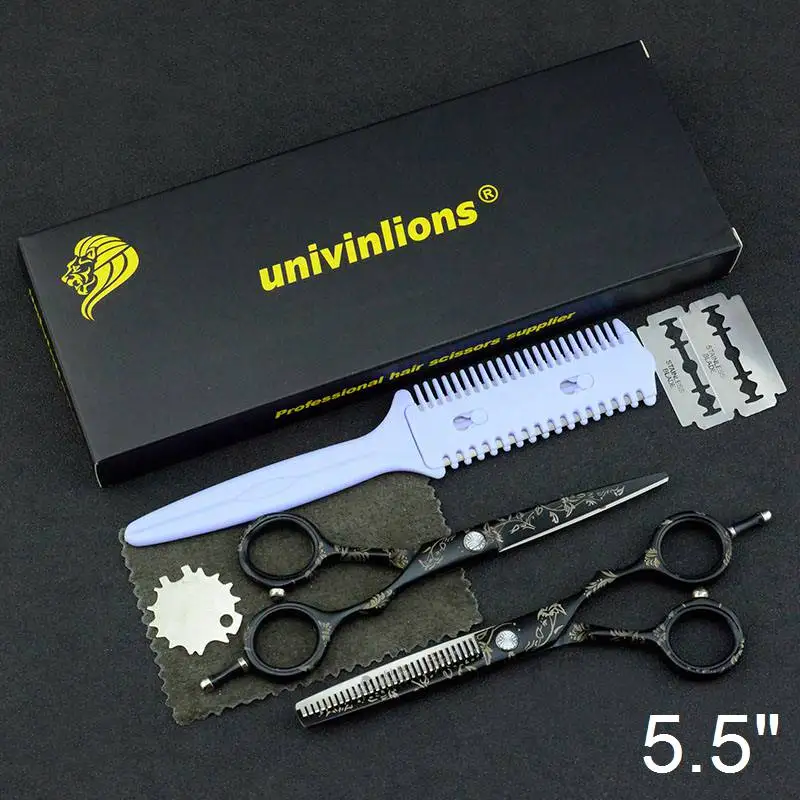5503C55-Kit Box 5," профессиональные ножницы для волос высокого качества бритвы; ножницы для парикмахерских Парикмахерские ножницы для прореживания японские ножницы для стрижки волос - Цвет: 5503C55-Kit Box