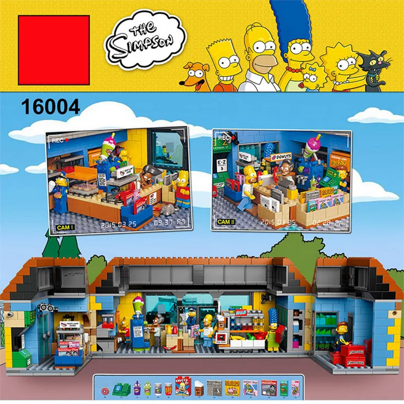 Günstig Lepinblocks 16004 Simpsons Kwik E Mart Modell Bausteine Set kompatibel Legoinglys 71016 Film Architektur Geschenk Spielzeug