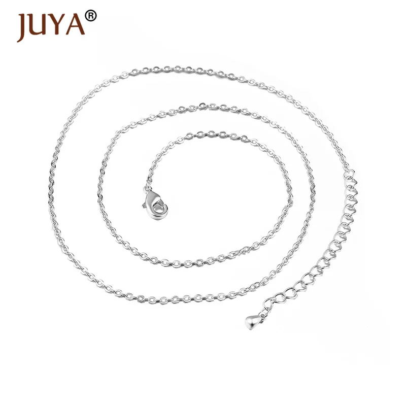 silver 50cm chain Juya Горячая Мода Подвески для изготовления ювелирных изделий милая Черепаха/медведь/Слон/лиса Животные Подвески модные подвески в виде сердечка с цветком - Окраска металла: silver 50cm chain