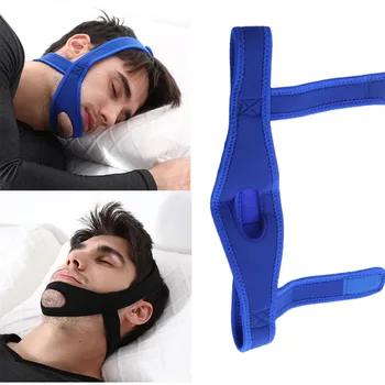 

Men's Anti-Snoring Belt Stop Snoring Belt Sleep Apnea Chin Support Strap Aid Belt Black Blue Chin strap