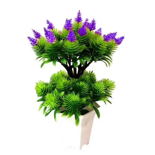 Purple Blue Горячие искусственные сосновые конусные растения горшок бонсай вечерние для дома отеля настольная мебель Декор - Цвет: Purple Blue