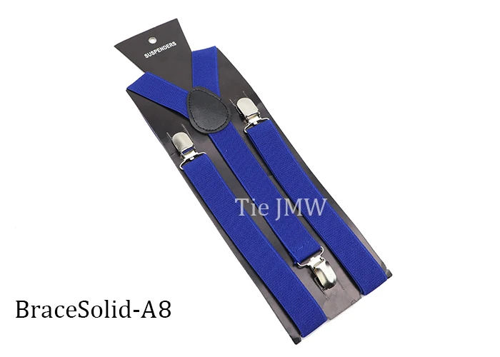 Solid Color Elastic Leather Suspenders Braces Men Women Black Blue Red Adjustable Straps For Wedding Suit Skirt Accessories Gift