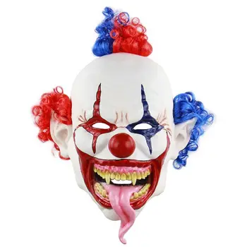 

Horror Scary Latex Evil Clown Mask with Snake Tongue Halloween Costume Cosplay