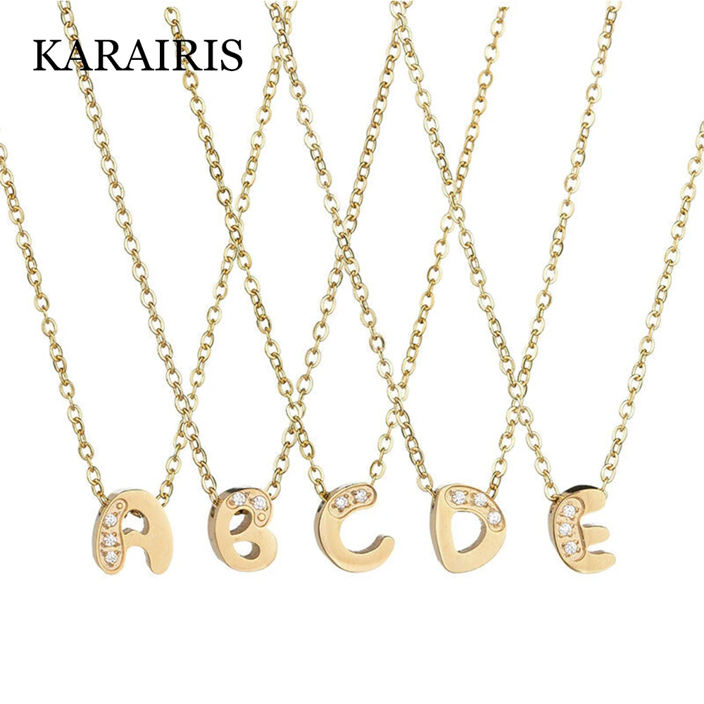 Женское колье чокер KARAIRIS из нержавеющей стали с цирконием золотистого и