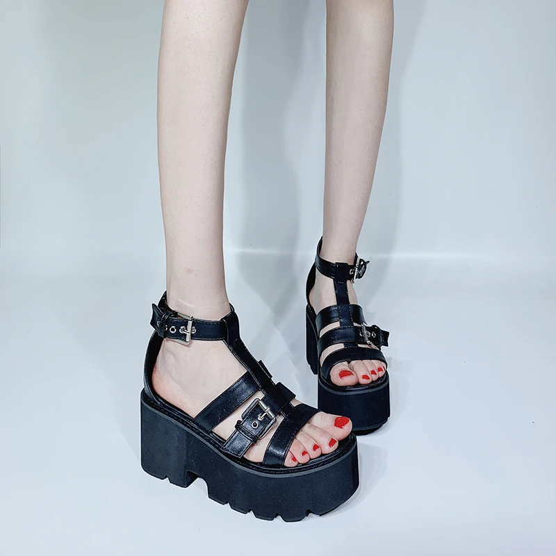 black gladiator shoes