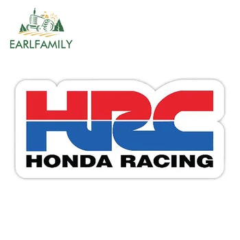 

EARLFAMILY 13cm x 6.2cm for HRC Racing Sticker Decal Funny Vinyl Car Stickers for Truck SUV Window Bumper Decoration Car Styling