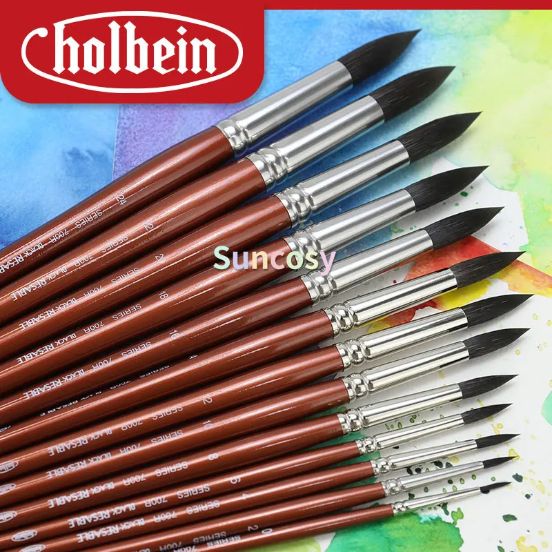 Holbein 700R �ø��� ����Ʈ �귯��, �ٶ��� �Ӹ� �ռ� ���� �Ӹ� �ձ� �Ӹ� ��äȭ �귯�� �̼� ��ǰ �׸�