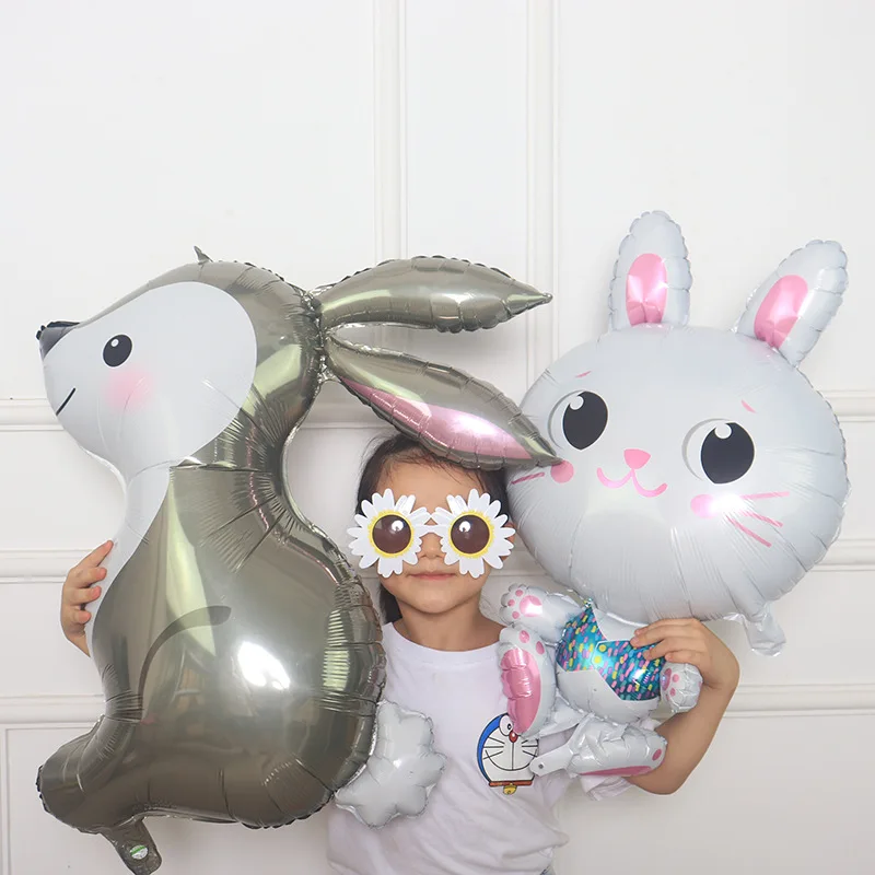 Ballon Aluminium Hélium Lapin Fleuri pour l'anniversaire de votre enfant -  Annikids