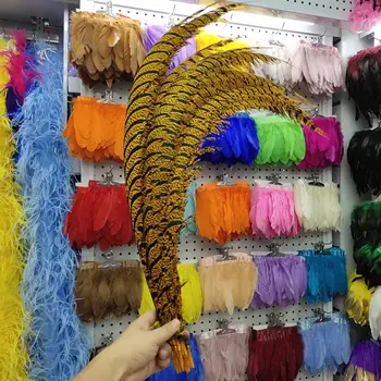 

Hot 5pcs Golden Yellow Lady Amherst Pheasant feather 32-36inch/80-90cm for Home Decoration,Wedding Party Decoration