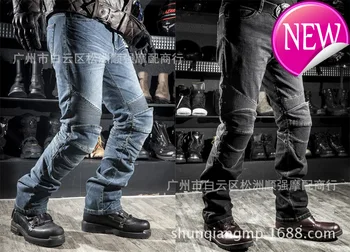 

Biker Mens Black Jeans Motocycle Denim Pants Male Stretch Original Trousers Off-road Pants Protection Clothing Xxxxl Plus Size