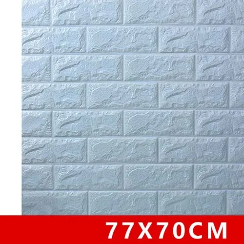 Light blue 3D наклейки на кирпичную стену, водостойкие наклейки для гостиной, спальни, DIY, самоклеющиеся обои, искусство 70*77*0,5 см, настенные наклейки для дома - Цвет: Light blue