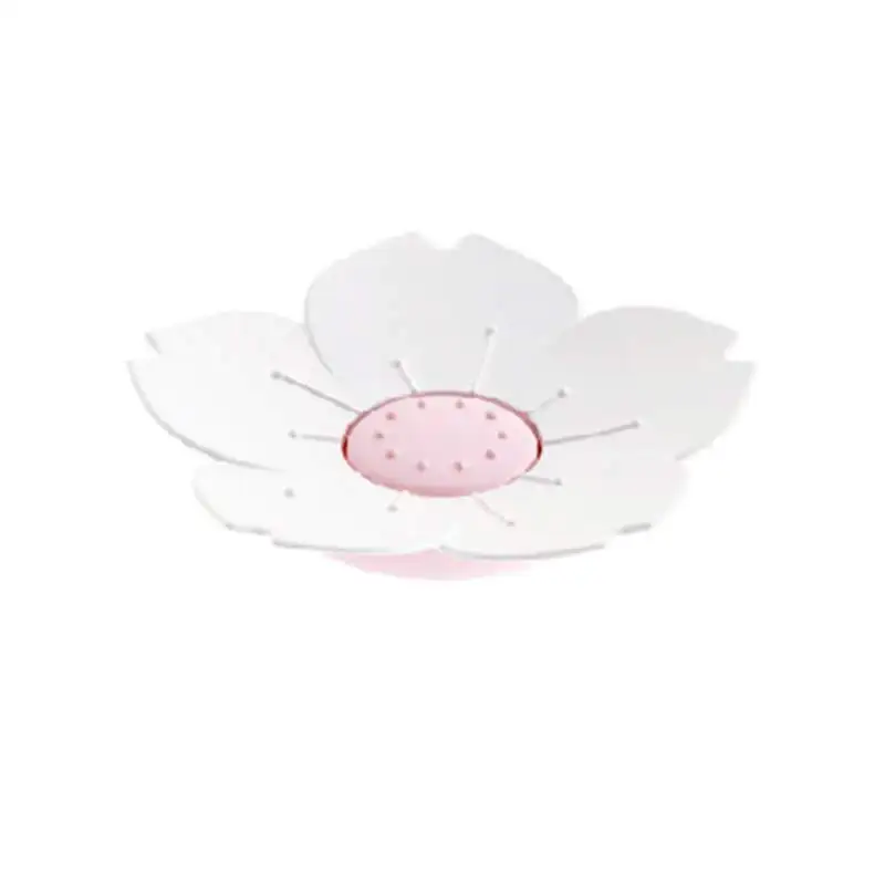 KR0217W Пластиковая прочная мыльница в форме сакуры, мыльница для слива, мыльница, мыльница для кухни, ванной, организации, для дома - Цвет: KR0217W