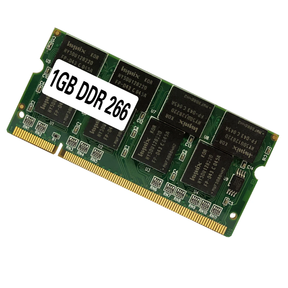 Laptop Memory Ram SO-DIMM DDR1 PC 2100 / DDR 266 MHz 1GB 200PINS For Notebook Computer