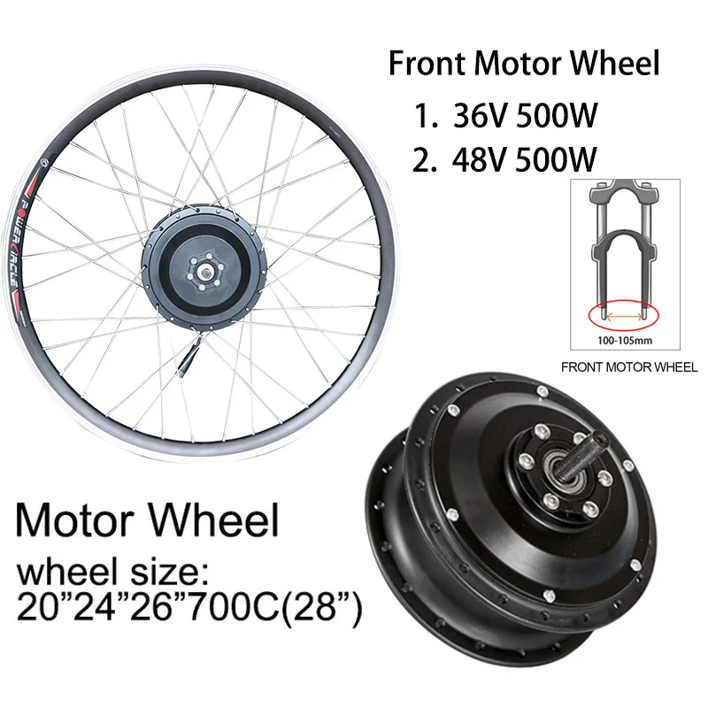 Flash Deal eBIKE Conversion Kit 20-26 inch 700C Electric Bicycle Conversion Kit 36v 500w/48v 500w Front Hub Motor Wheel samsung e bike kit 1