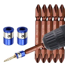 

1pcs S2 Alloy Steel PH2 Phillips Magnetic Screwdriver Bit Cross Head Hex Shank Electric Screw Driver Bits 65mm Copper Hand Tools