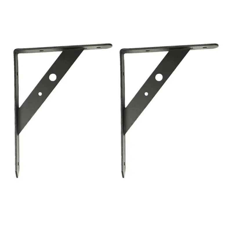 

2Pcs Triangular Wall Support Brackets Wallboard Support Frames Iron Angle Brackets Shelf Support Metal Corner Shelves Black