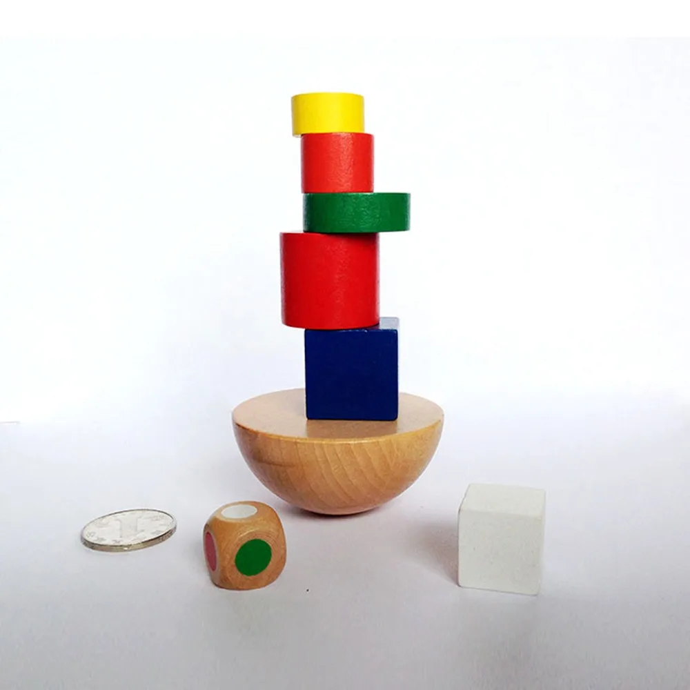 8 шт./компл. деревянные геометрические балансные блоки Дети Монтессори игра забавные игрушки для детей Холст сумка Обучающие подарки