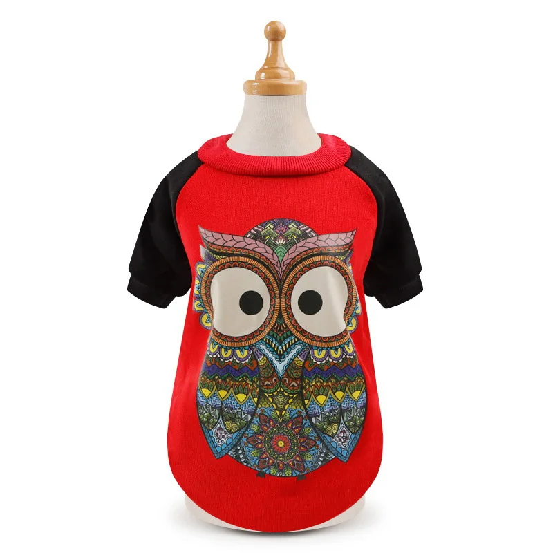 Red Owl Мягкие флисовые худи для домашних собак, свитер для маленьких собак, зимний свитер для щенков, кошек, чихуахуа, йоркширского терьера, пуловеры, одежда для собак - Цвет: Red Owl