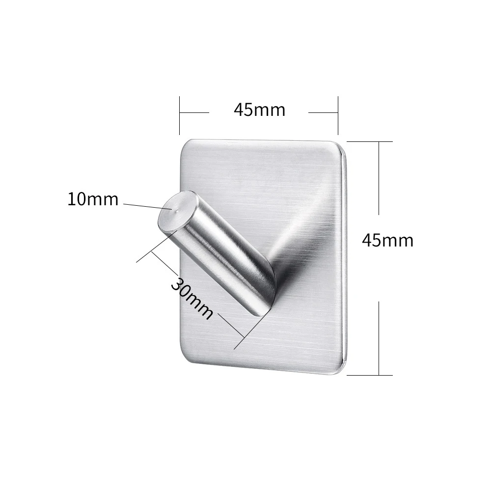 Square 1 Pc 1/2/4/8/20 шт. многоцелевой сверхмощный крюк самоклеющиеся Нержавеющая сталь банных и кухонных полотенец настенное крепление крючки на клею D20 - Цвет: Square 1 Pc