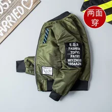 Г. Новые Стильные топы, двусторонняя детская осенне-зимняя верхняя одежда для мальчиков, осеннее пальто Двусторонняя одежда из ДАКРОНА 2