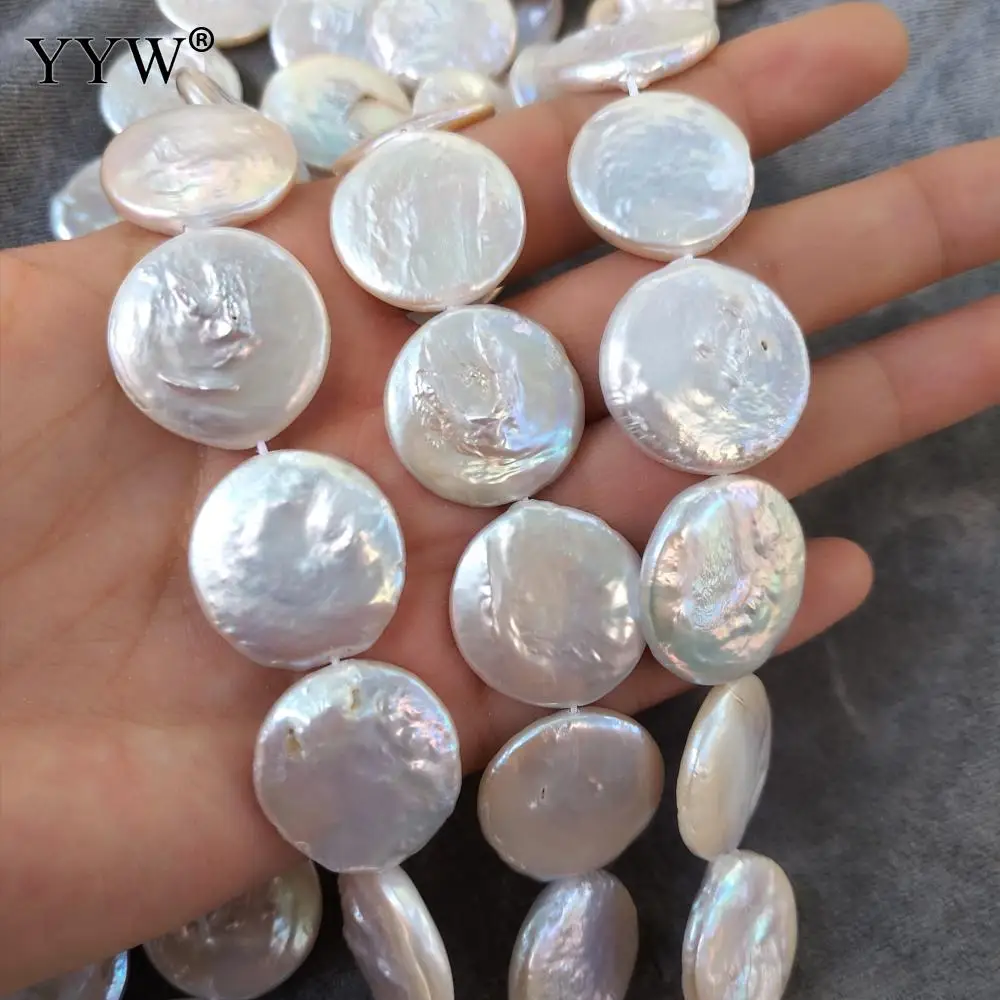 

Wholesale Cultured Baroque Freshwater Pearl Beads Natural White 20mm Sold Per 14.96 Inch Strand For Diy Jewelry Making Finding