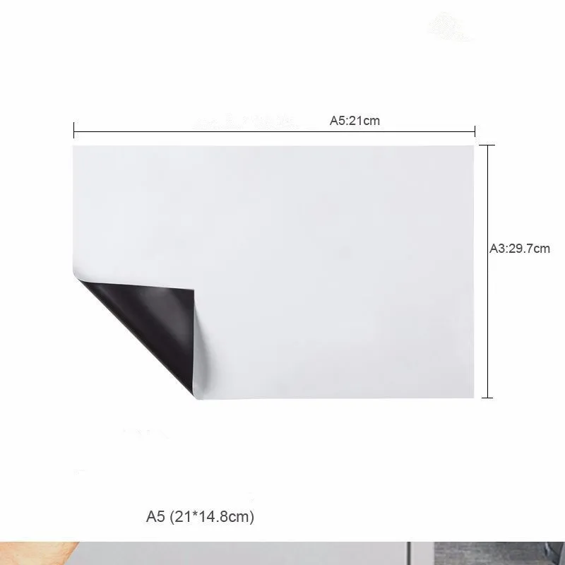 Размер A5 Гибкая магнитная доска для магнитов на холодильник виниловая сухая салфетка белая доска маркер записывать сообщение доска напоминание блокнот