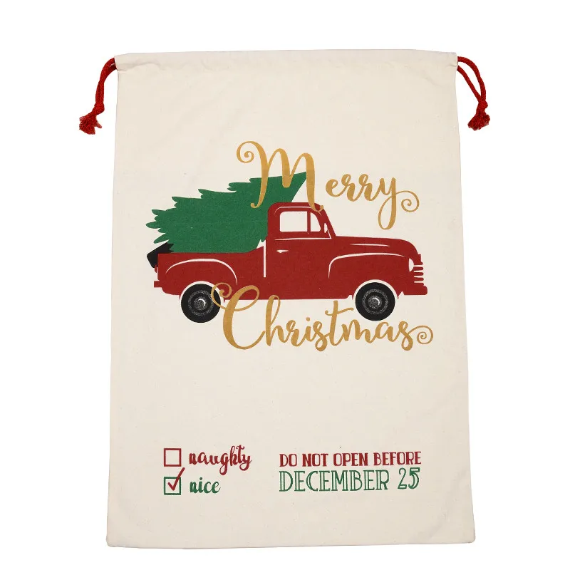 Большой Холщовый Веселый Рождественский мешок Санты Рождественский чулок олень Подарочная сумка для хранения Aug#12 - Цвет: E
