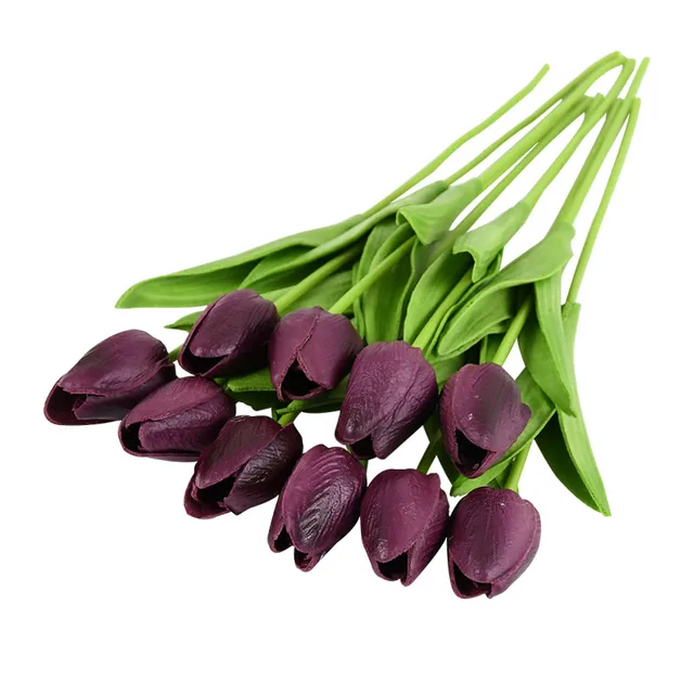 10PCS Tulip Artificial Flower Real Touch Artificial Bouquet Fake Flower for Wedding Decoration Flowers Home Garen Decor R