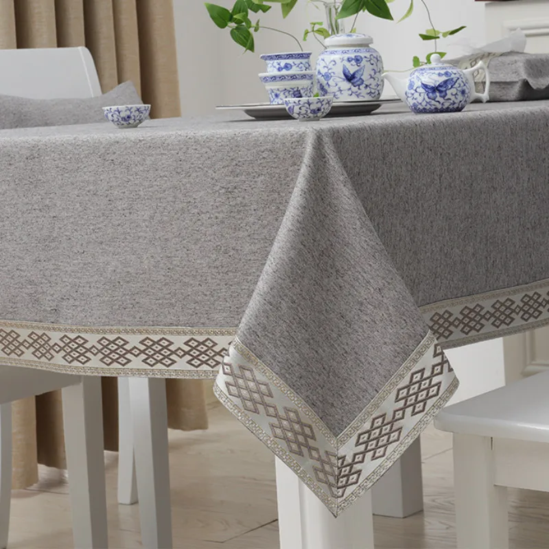 F-1PC Table Cloth Рождественская прямоугольная скатерть, скатерть для свадебной вечеринки, скатерть из плотного полиэстера, хлопковая скатерть - Цвет: F-1PC Table Cloth