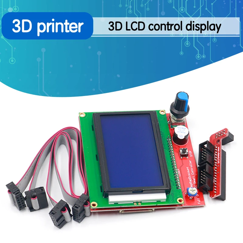 Умный контроллер для 3D-принтера RAMPS 1 4 LCD 12864 панель управления с ЖК-дисплеем синий