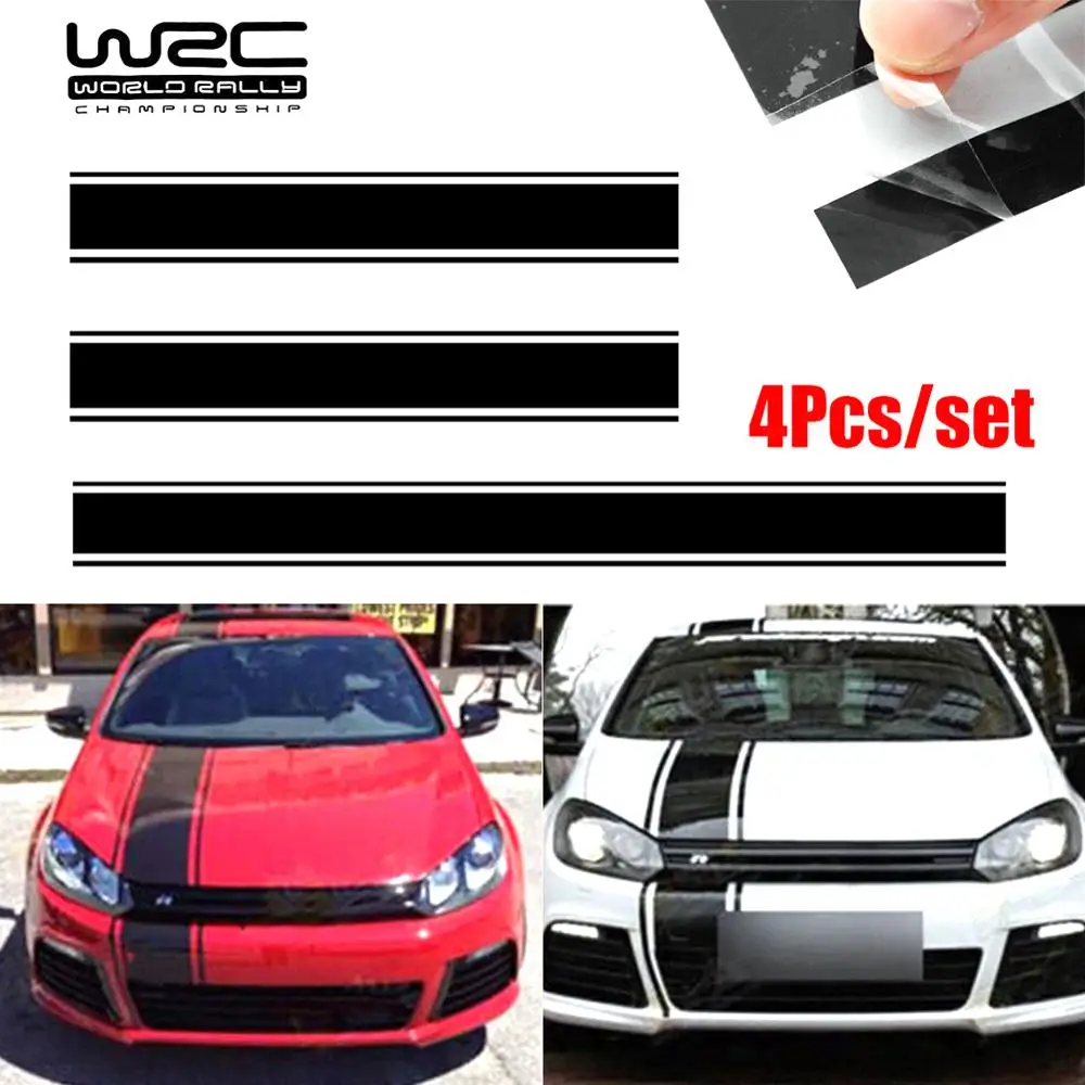 

Fashion Car Exterior Stickers Car Racing Stripe Vinyl Sticker Decal For Cover Roof Trunk Door Car Covers Vinyl Racing Sports New