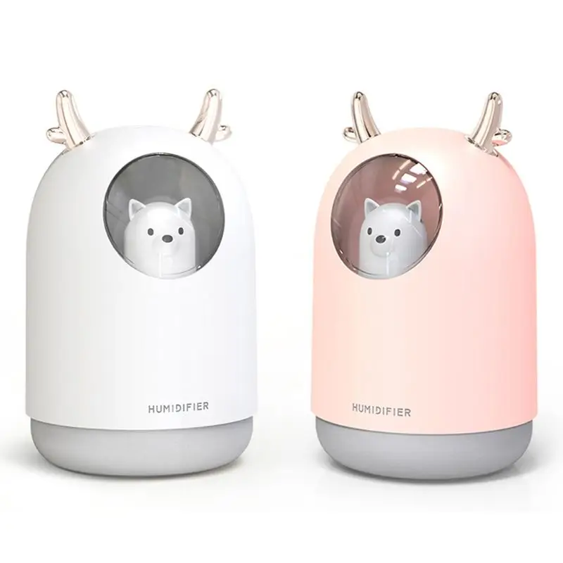 

USB Humidifier 300ml Cute Bear Ultrasonic Air Oil Diffuser Mist Aroma Humidificador with LED Light