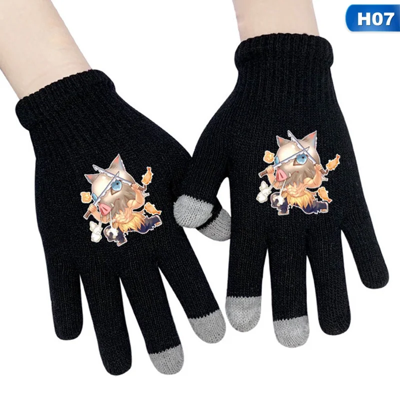 GLV0706H07 Перчатки с героями мультфильмов, аниме, демон, убийца, Kimetsu no Yaiba, перчатки на палец - Цвет: GLV0706H07