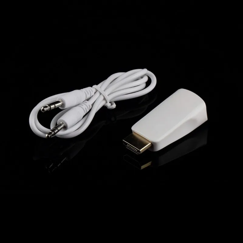 HDMI мужчина к VGA Женский конвертер коробка адаптер с аудио кабель для ПК 7529
