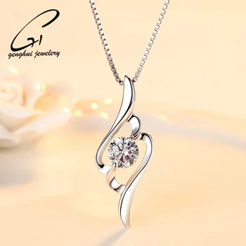 

925 Sterling Silver Pendant Elegant Women Diamond Set Pendant Simple Fashion Ol Korean Jewelry Temperament