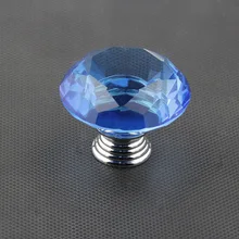 Поставка Высший сорт внешней торговли Алмазная Хрустальная ручка/многоцветный/ индивидуальные ручка на дверь шкафа 40 мм синий