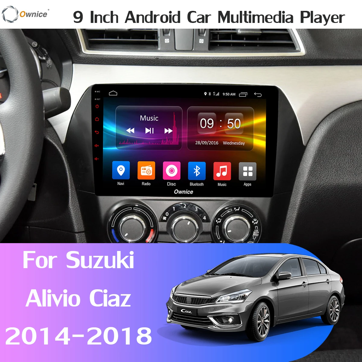 360 ° камера Android 9,0 4G+ 64G gps радио CarPlay SPDIF DSP Автомобильный мультимедийный плеер для Suzuki Alivio Ciaz