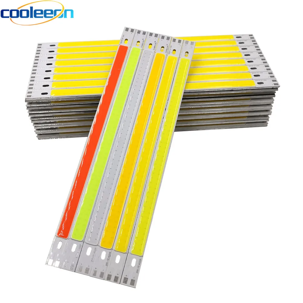 Cooleeon 200*10mm Dc12v Led Cob Light Strip 10cm 10w Lamp Blue Green Red  Warm Cool White Color Led Bar Lights 100mm 12v Cob Bulb - Led Bulbs  Tubes  - AliExpress