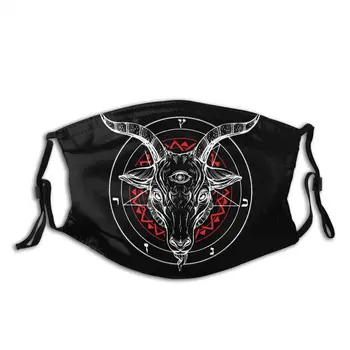 

Satanic Baphomet Lucifer Adult Reusable Face Mask Anti Bacterial Dust Mask With Filters Protection Cover Respirator Mouth Muffle