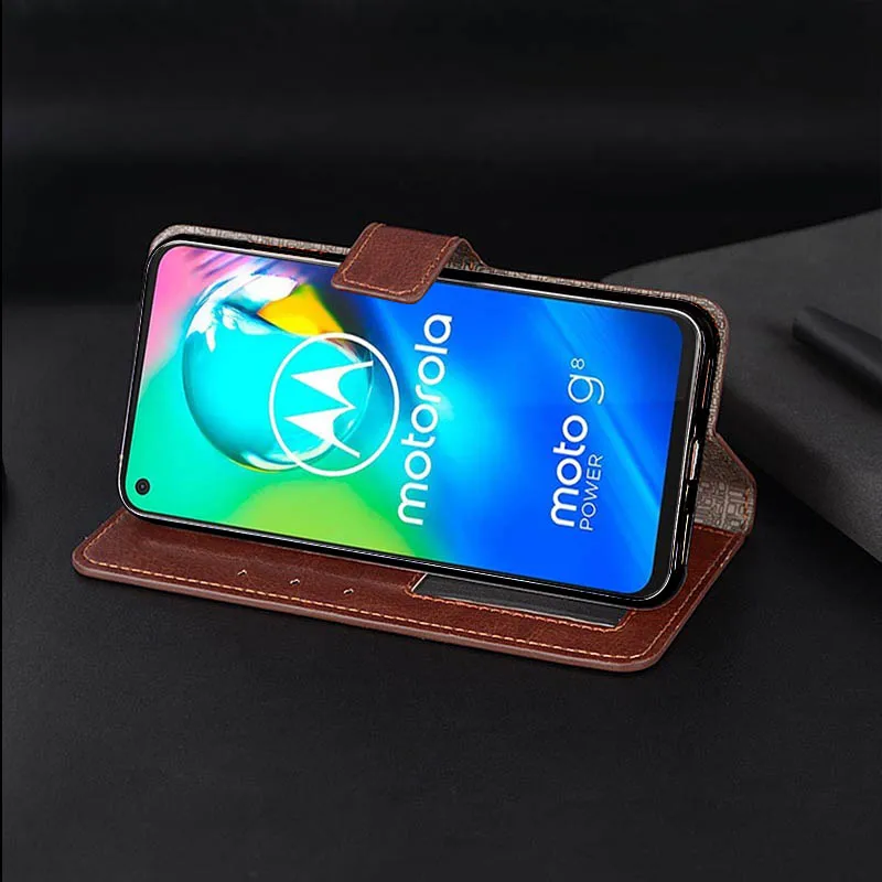 Кожаный чехол с откидной фоторамкой для Motorola One Vision Moto G8 G7 G6 E5 G5 G5s Plus Z4 Z3 Z2 Play Power