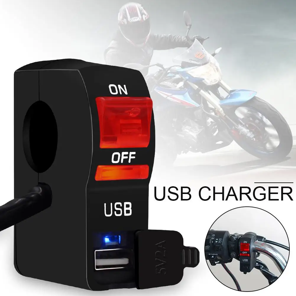 

USB Port 12V Waterproof Motorbike Motorcycle Handlebar Charger 5V 2A Adapter Power Supply Motorcycle Socket for Phone Mobile