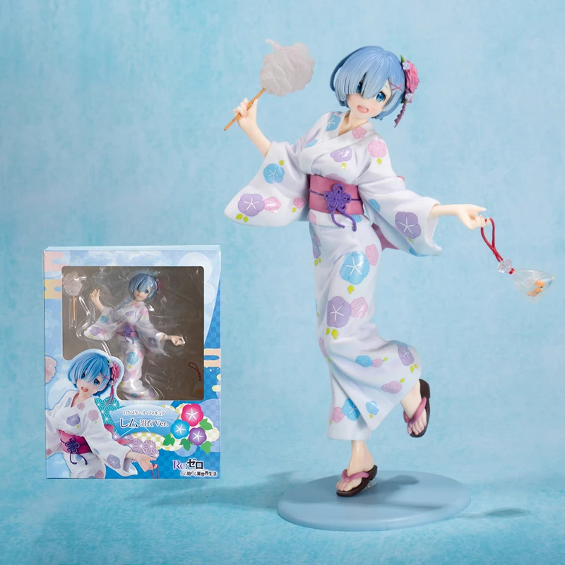 グッズアニメおもちゃアクションフィギュアレム再 別の世界での生活からゼロ置物像着物浴衣浴衣23センチメートル Aliexpress Toys Hobbies