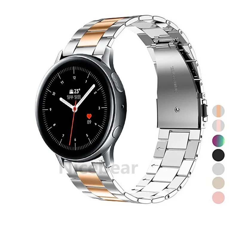 Для samsung Galaxy Watch Active 2 40 мм полосы Active2 44 ремешок из нержавеющей стали браслет для 42